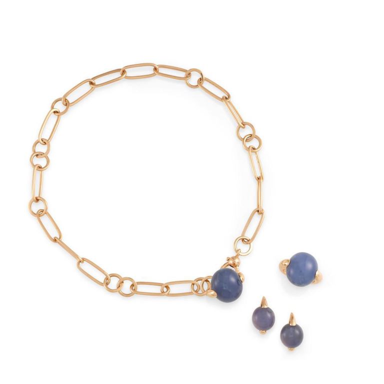 Chalcedony Necklace Earring and Ring Set