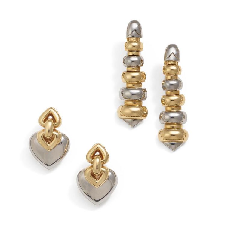 18k Two-Tone Gold Earrings