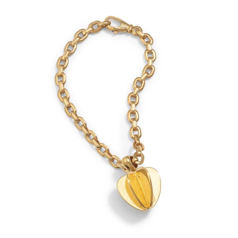 18k Gold Apple Pendant Bracelet