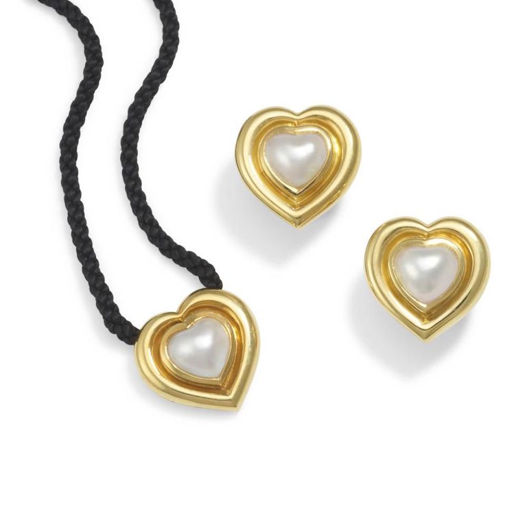 Cultured Pearl Necklace and Earclips Set