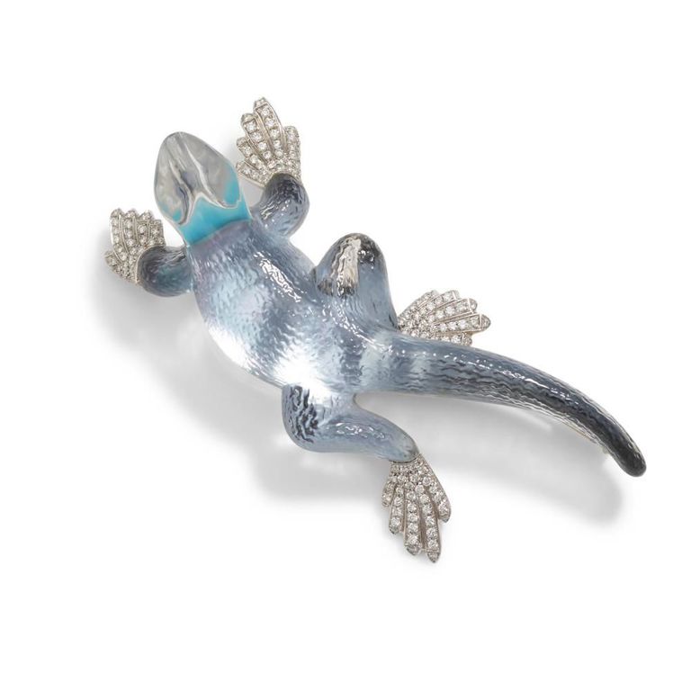 Diamond and Rock Crystal Brooch