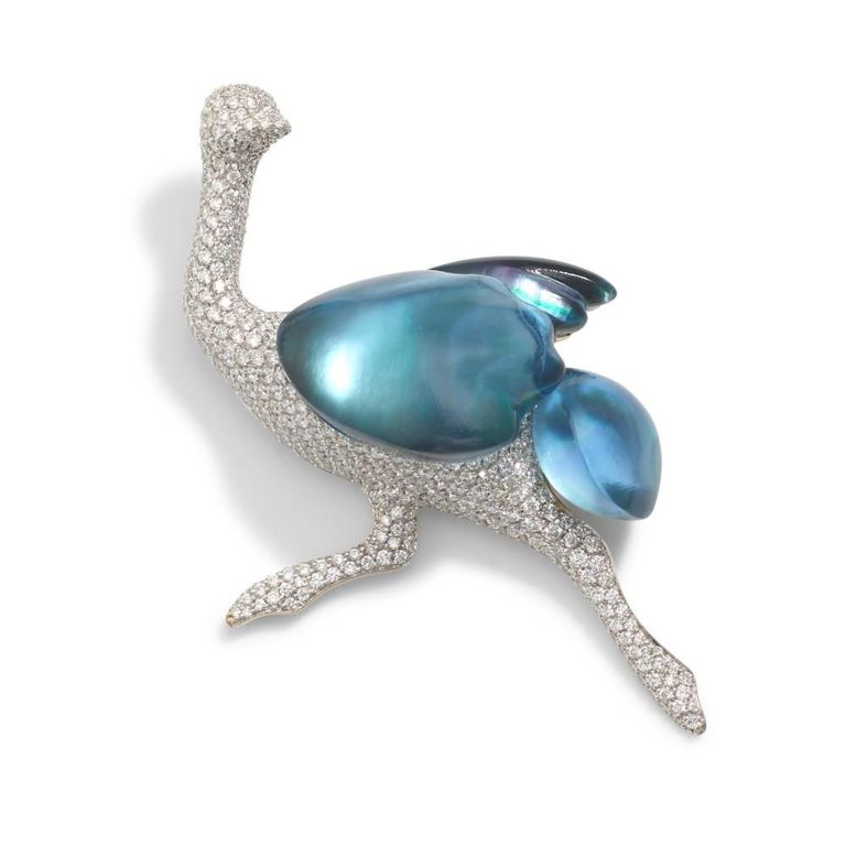 Diamond and Topaz Brooch