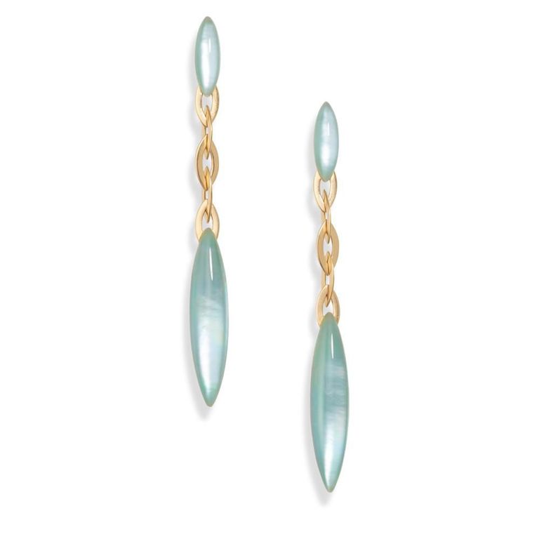 18k Rose Gold Rock Crystal "Fuseau" Earrings