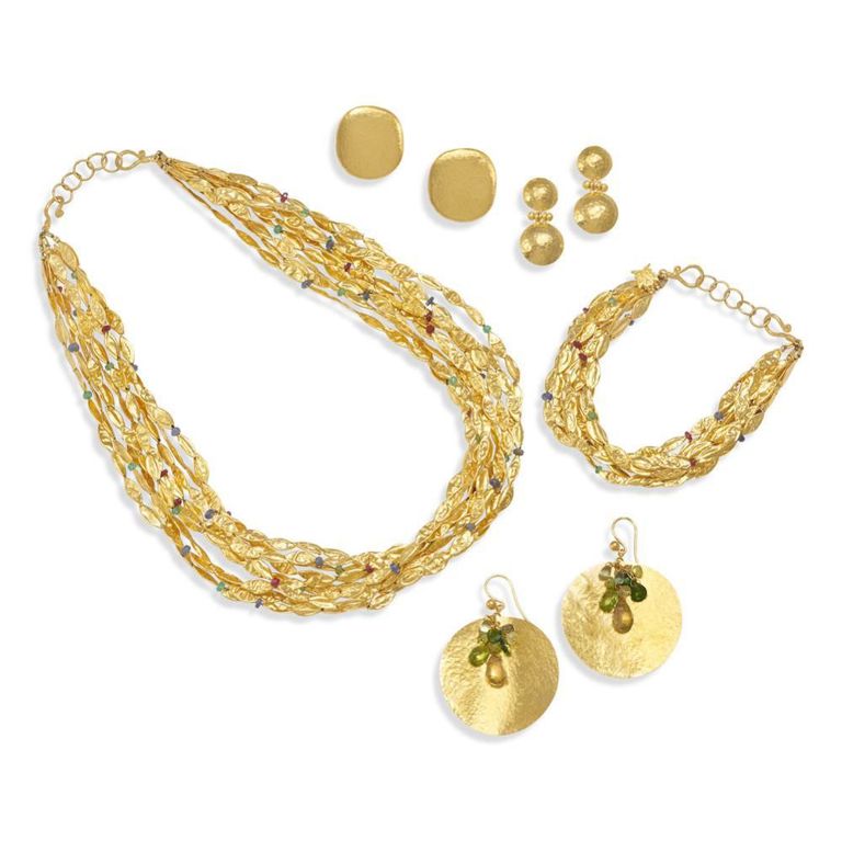 Gold Gem-Set Jewelry Group