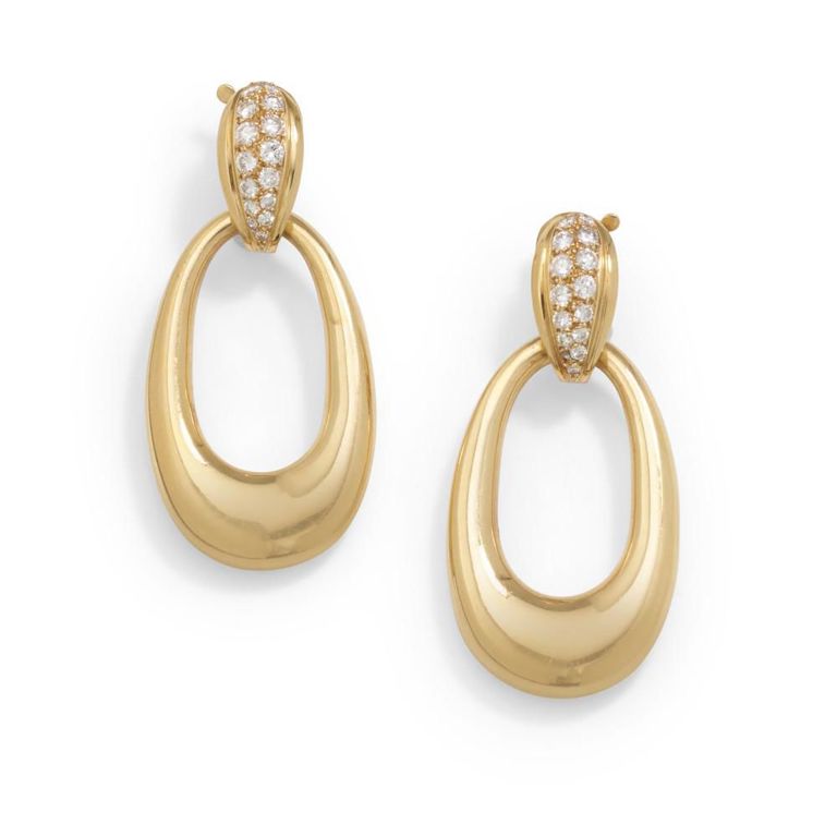 18k Gold Diamond Earclips