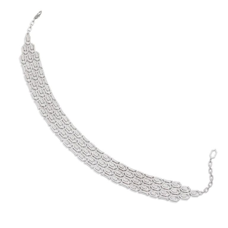 18k White Gold Diamond "Serpenti" Choker Necklace