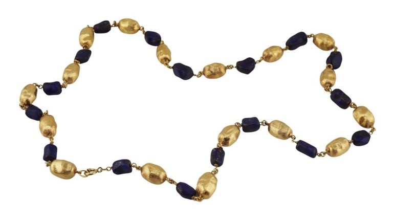 18k Yellow Gold Lapis Lazuli Necklace