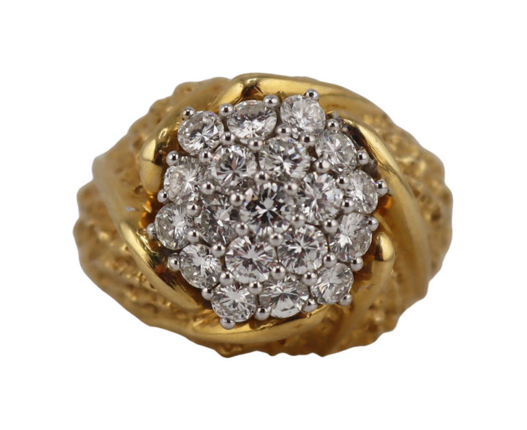 18k Yellow Gold Diamond Cocktail Ring