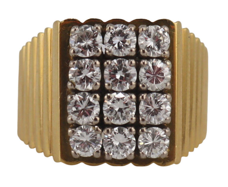 18k Yellow Gold Diamond Cocktail Ring