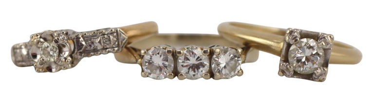 Gold and Diamond Rings