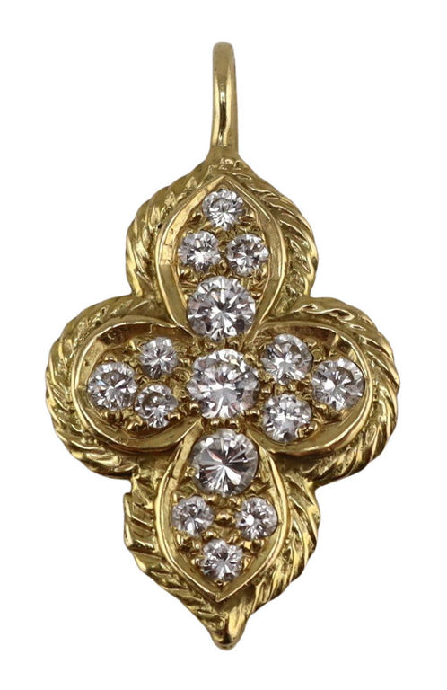 18k Yellow Gold Diamond Pendant