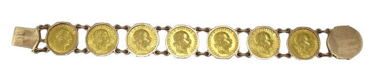 14k Yellow Gold Ducat Coin Bracelet