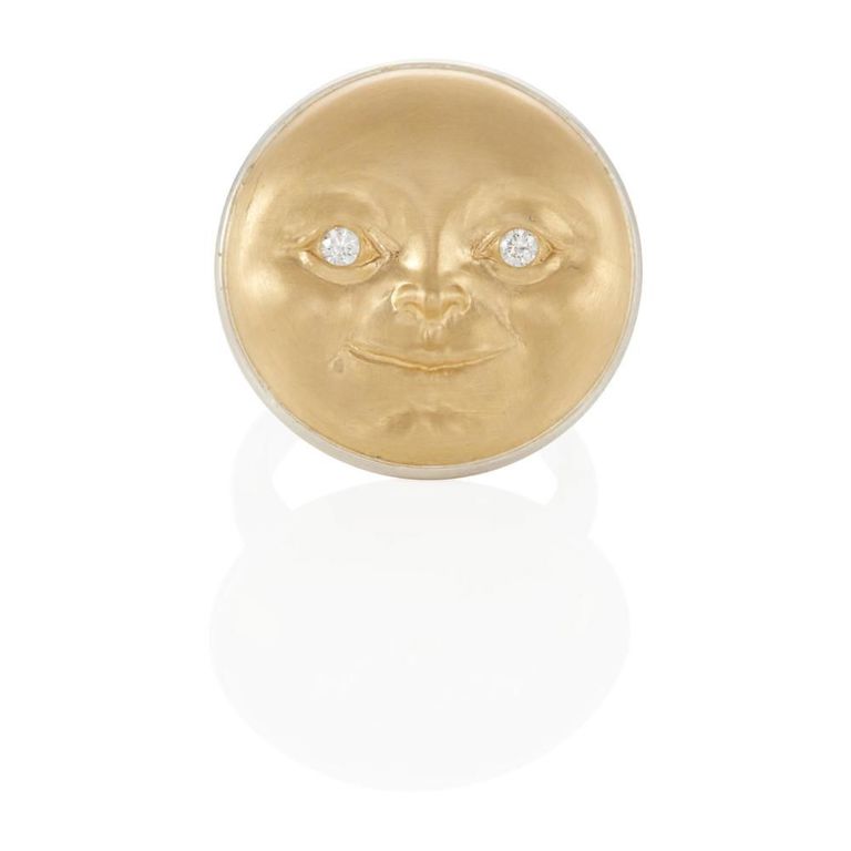 18k Gold and Sterling Silver Diamond Ring