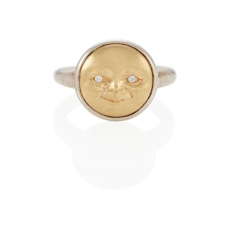 18k Gold and Sterling Silver Diamond Ring
