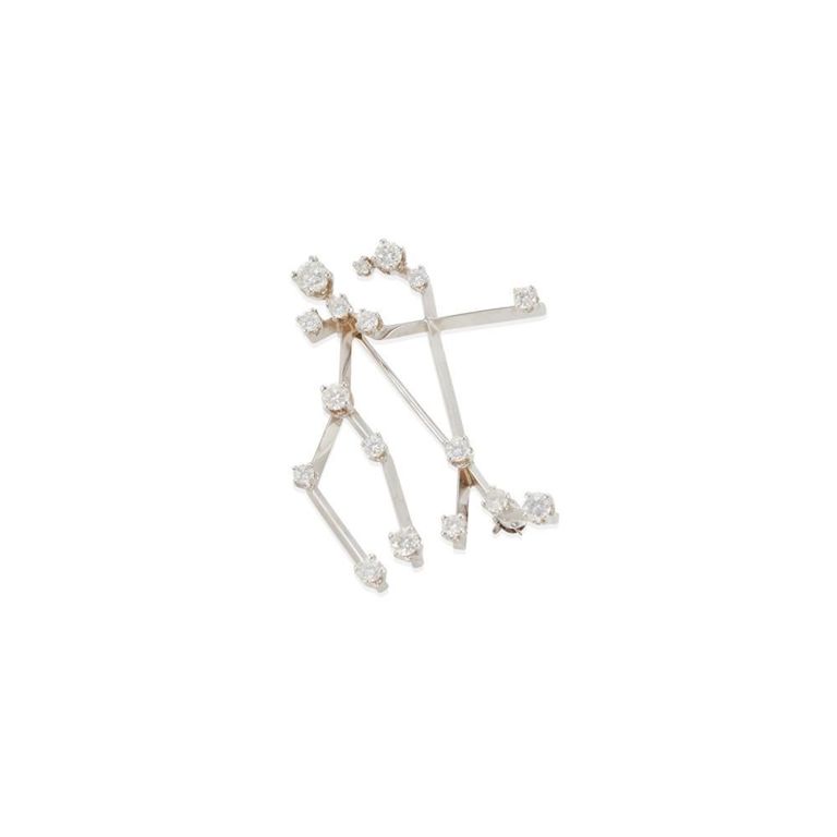 14k Gold and Diamond "Gemini" Brooch