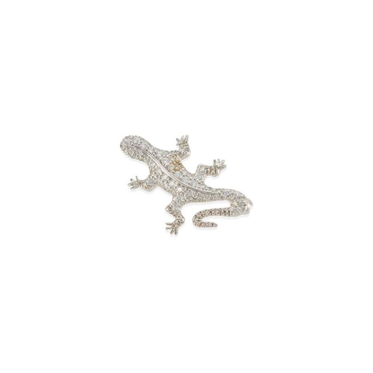 Platinum and Diamond "Lizard" Brooch
