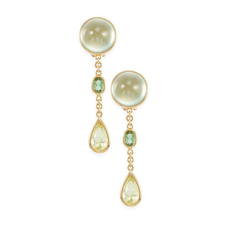 18k Gold Gem-Set Earrings