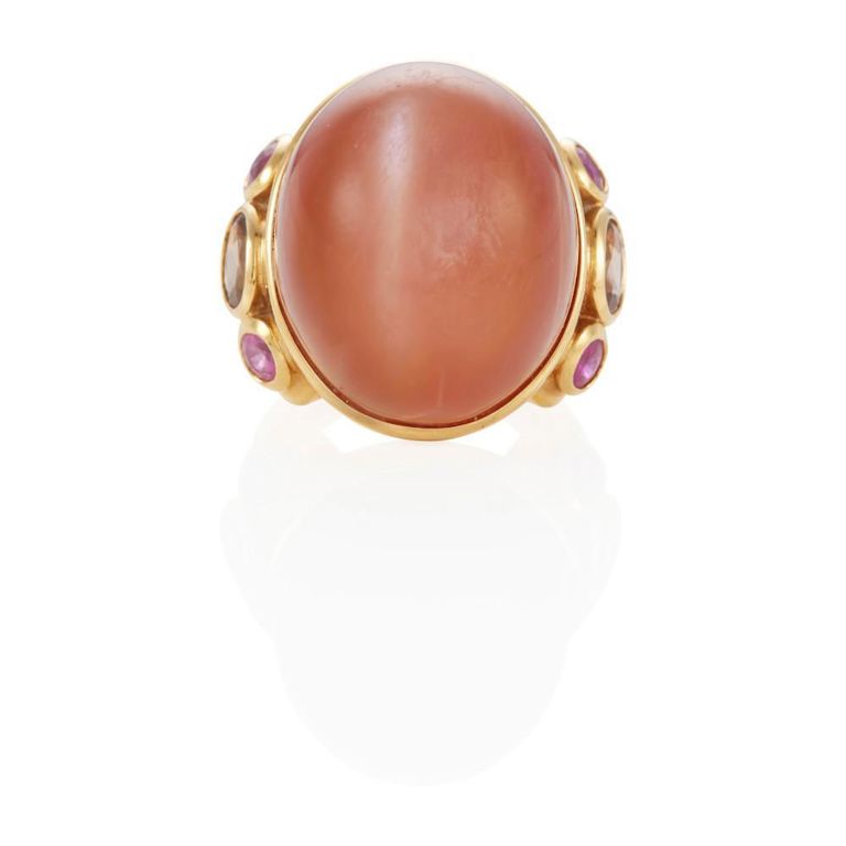 18k Gold Gem-Set Ring