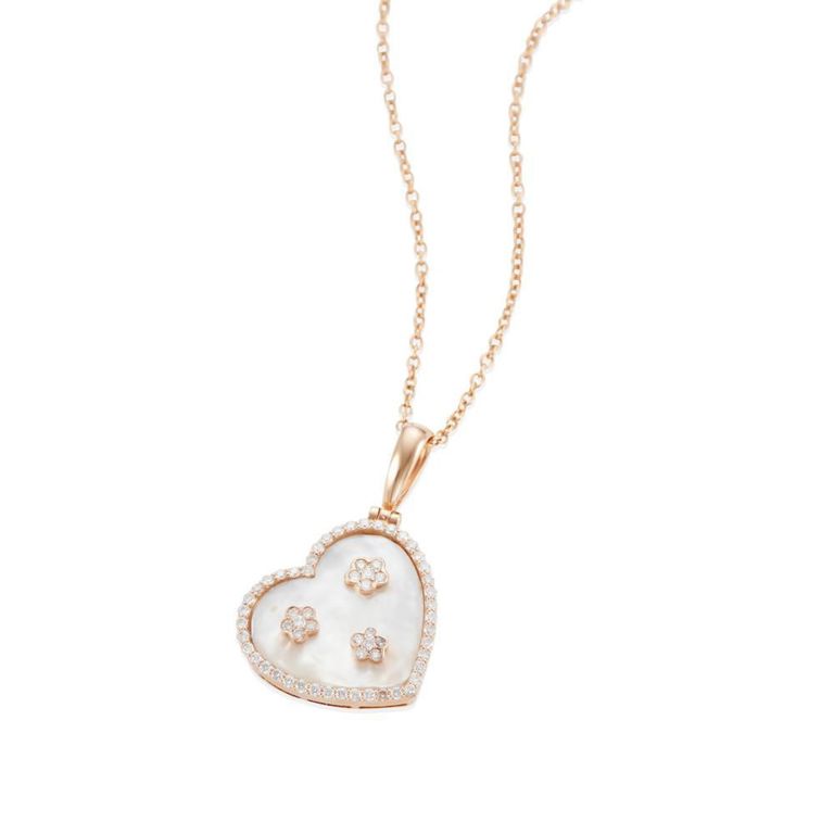 Mother-of-Pearl and Diamond Pendant Necklace