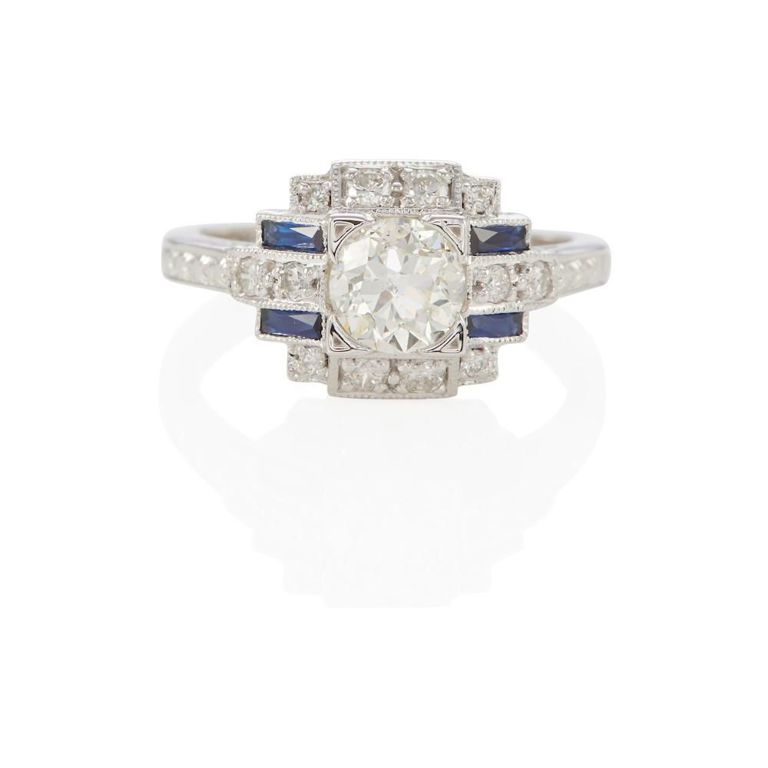 18k Gold Sapphire and Diamond Ring