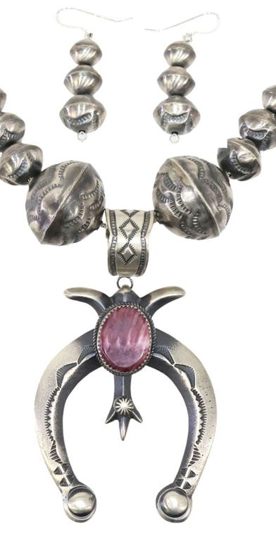 Sterling Silver Spiny Oyster Necklace and Earrings