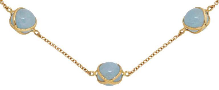 18k Gold Aquamarine "Prisma" Necklace