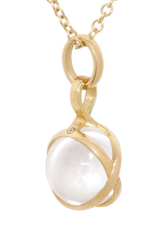 18k Gold Quartz Pendant Necklace