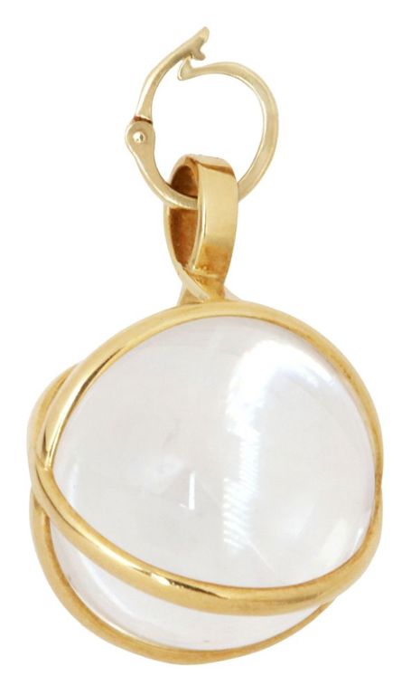 18k Gold Quartz Pendant