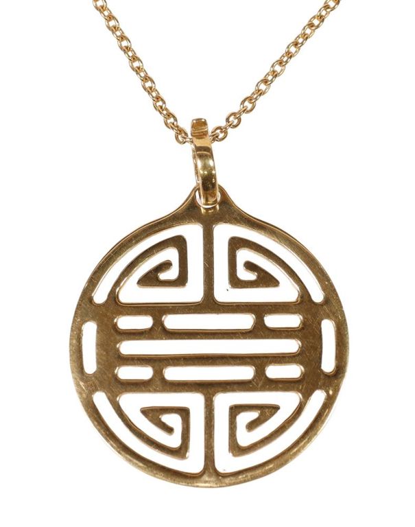 18k Gold "Labyrinth" Pendant Necklace