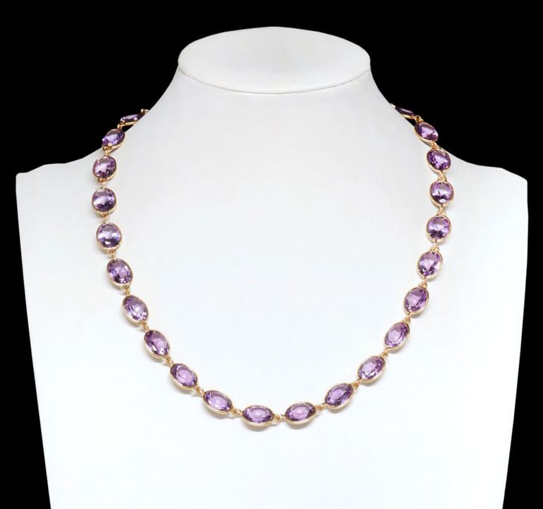 18k Gold Amethyst Necklace
