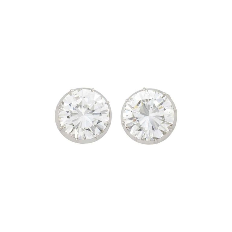 Platinum and Gold Diamond Earclips