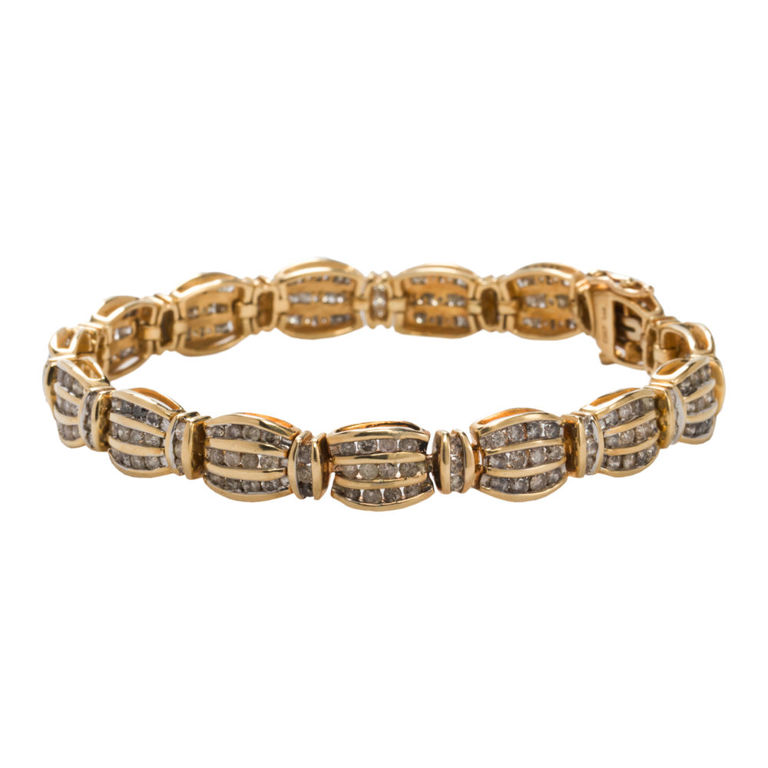 14k Gold Diamond Link Bracelet