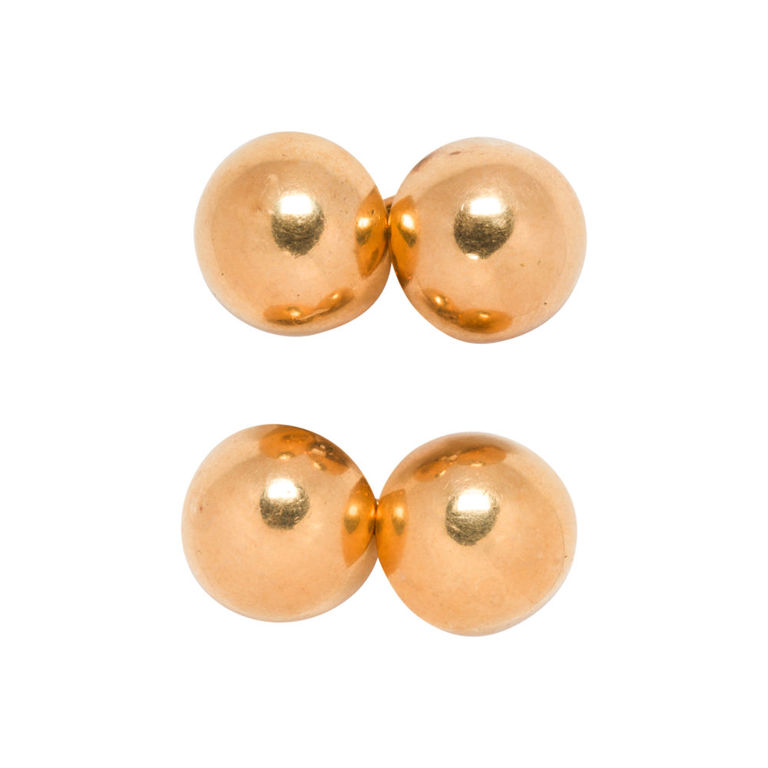 14k Gold Double-Sided Dome Cufflinks