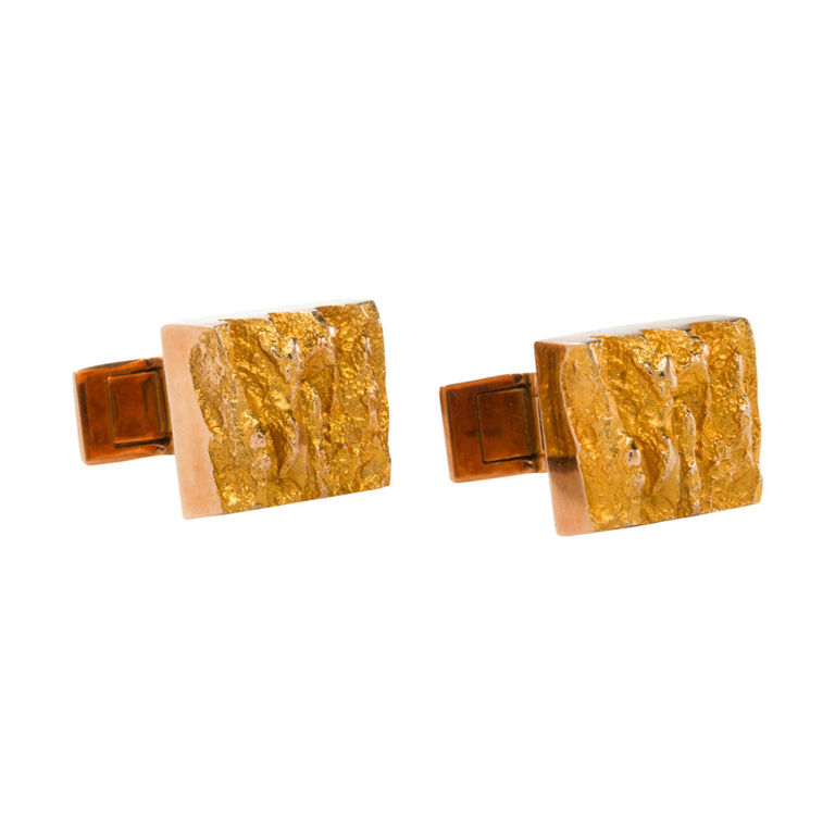 14k Gold Textured Cufflinks
