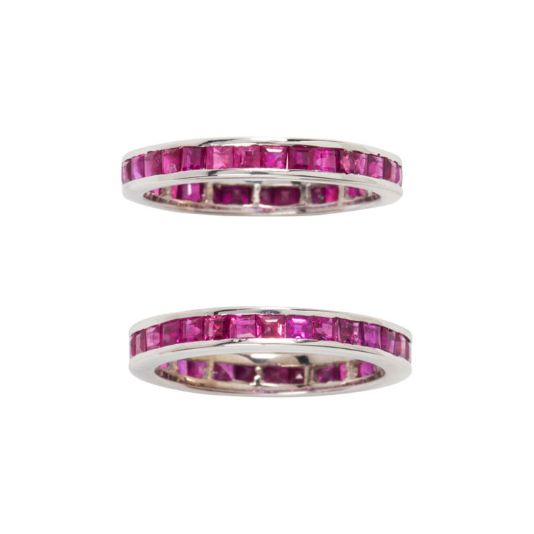 14k White Gold Ruby Rings