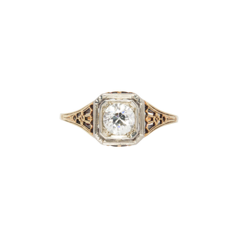 14k Bi-Color Gold Diamond Ring