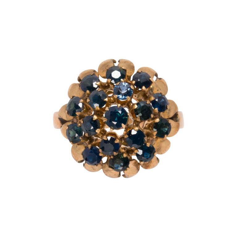 14k Gold Synthetic Sapphire Ring