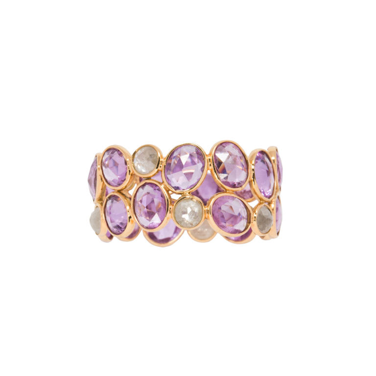 18k Gold Sapphire and Diamond Eternity Ring