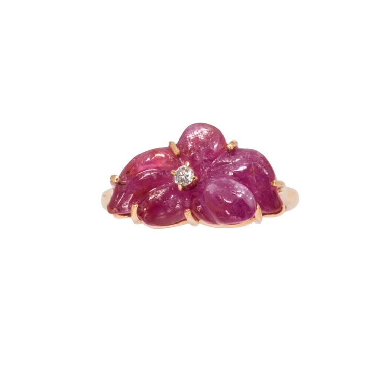 18k Gold Ruby and Diamond Ring