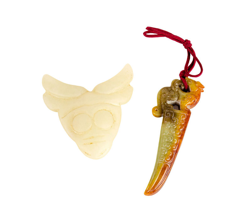Hardstone Archaistic Pendants