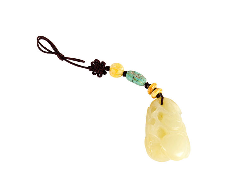 Celadon Jade Double Gourd Pendant