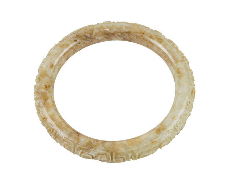 Chicken-Bone Jade Bangle Bracelet