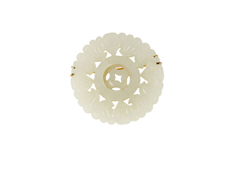 White Jade Revolving Coin Pendant