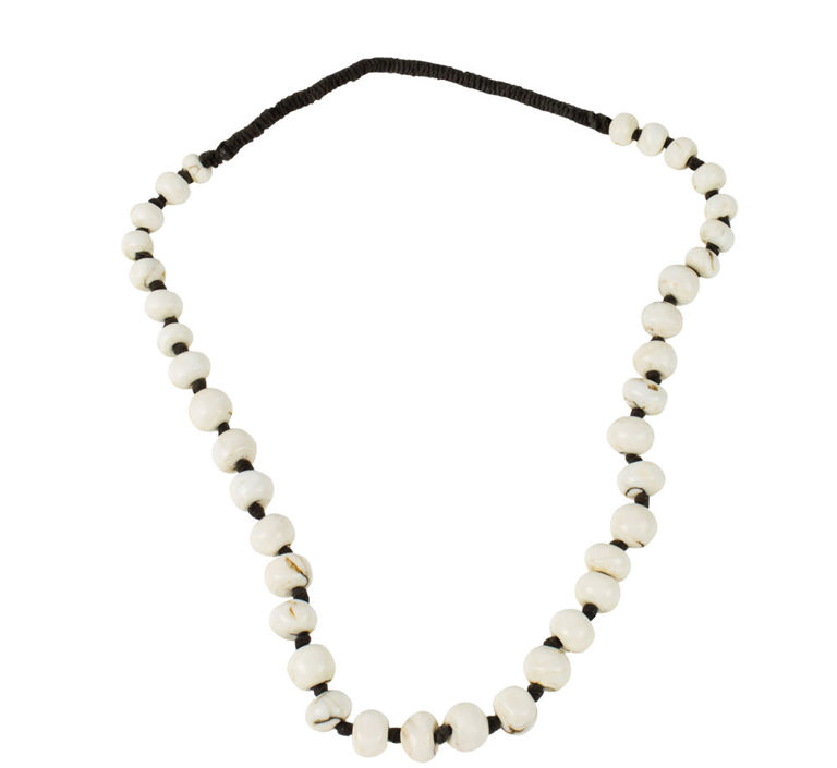 Tibetan Couch Shell Bead Prayer Necklace