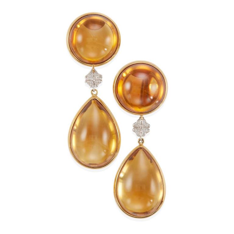 Citrine and Diamond Earrings