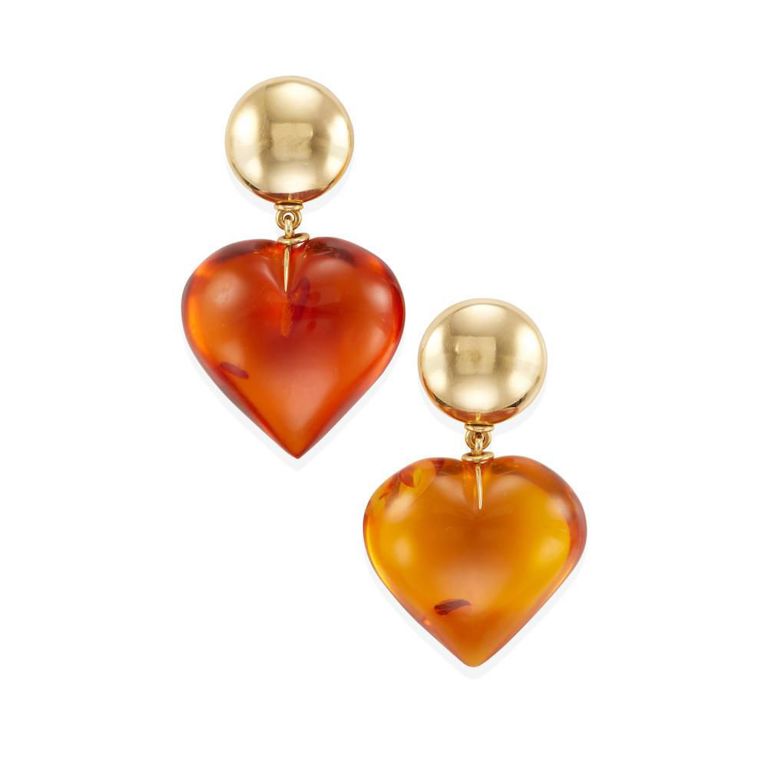 18k Gold and Amber Earrings