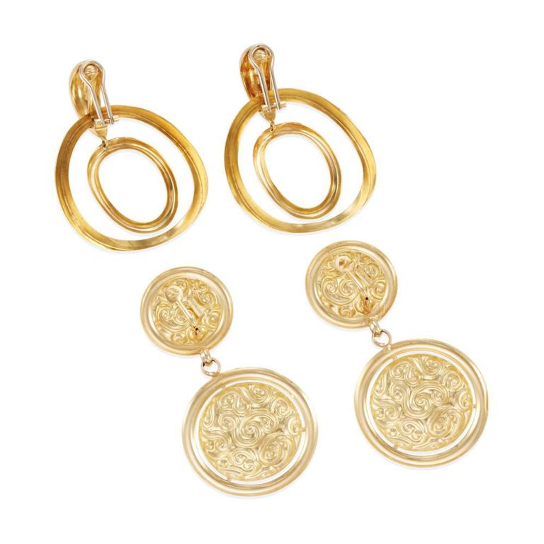 18k Gold Earrings and Ear Clips