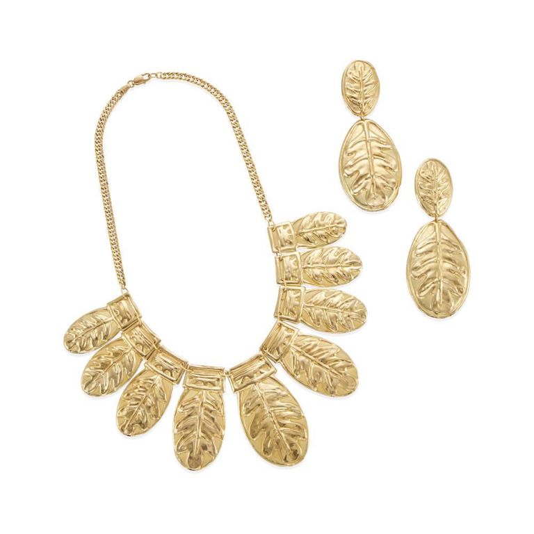 18k Gold Necklace and Earrings Set