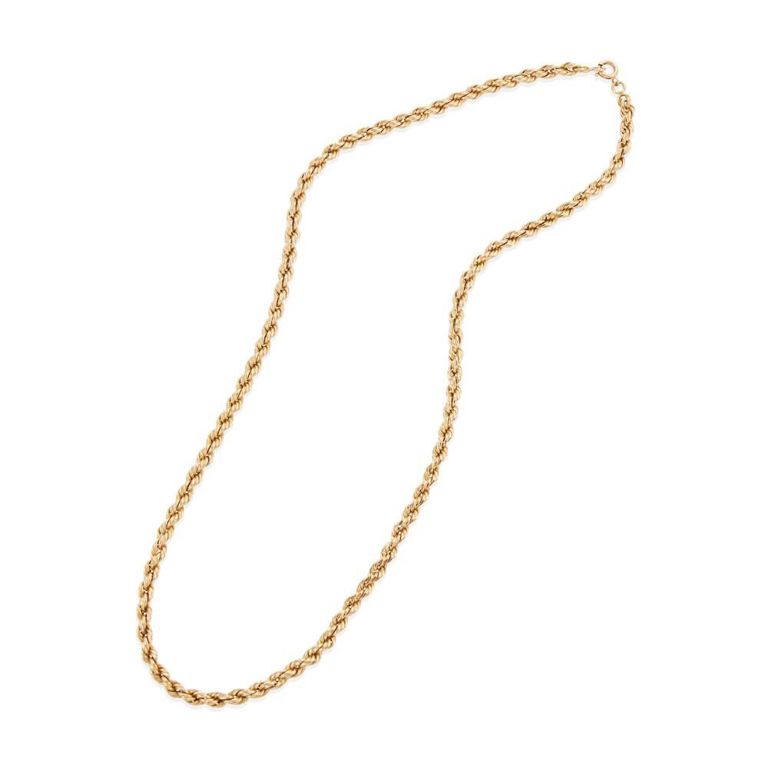 18k Gold Rope Chain Necklace