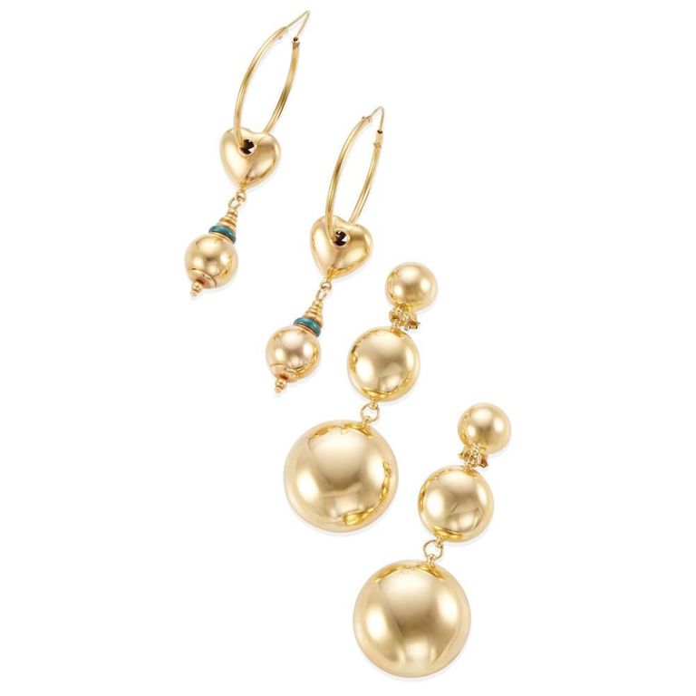 18k Gold and Enamel Earrings